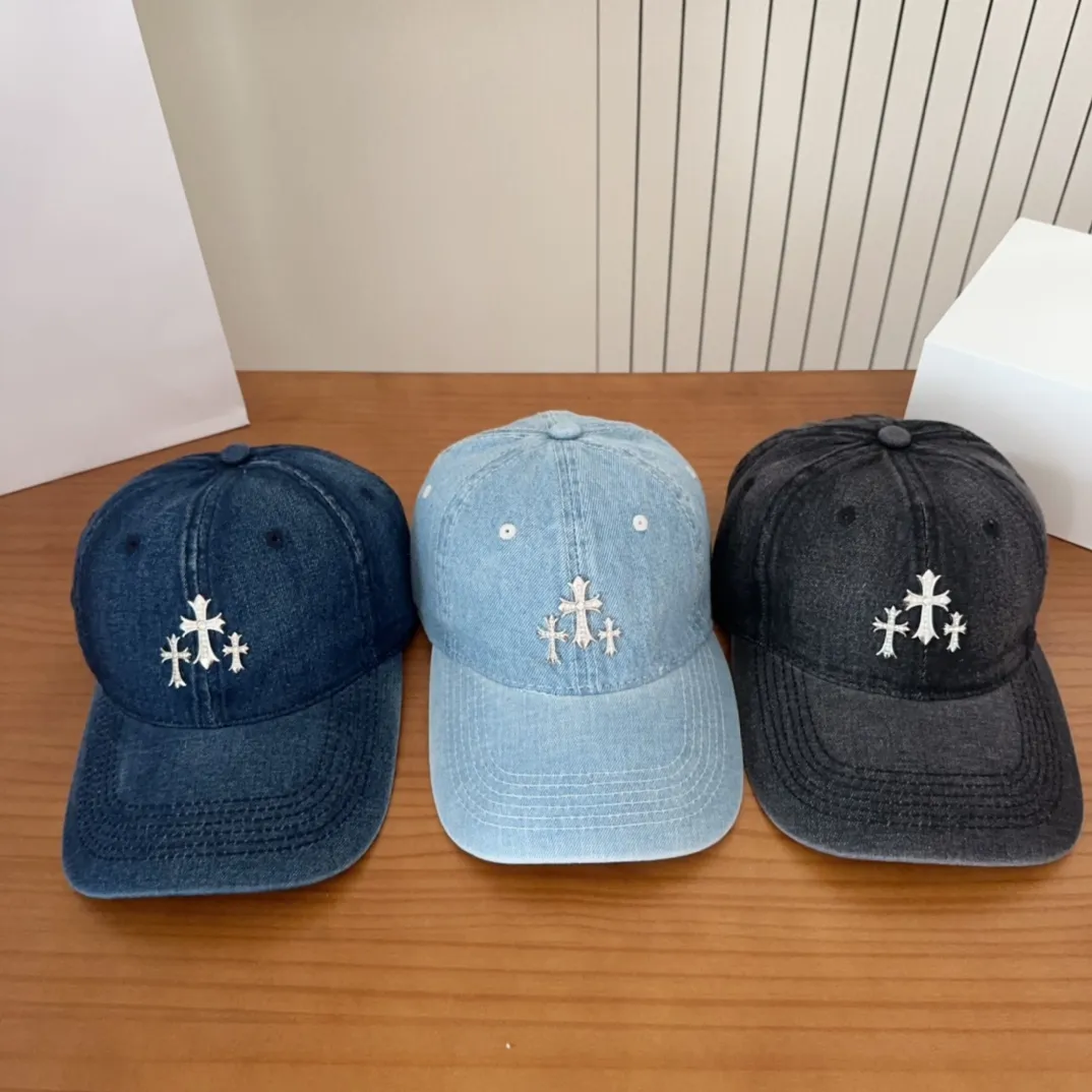 💰60 Chrome Hearts 💓Early spring Korean style fashion retro distressed hole hat wear design versatile baseball cap peaked cap